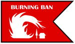 Burning Ban Flag Icon.